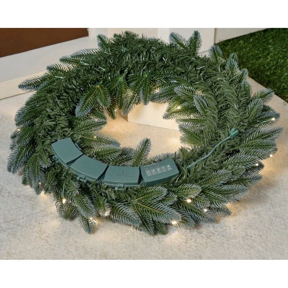Bethlehem Lights Grand Radiance 24” Wreath with 3-in-1 LEDs - Green